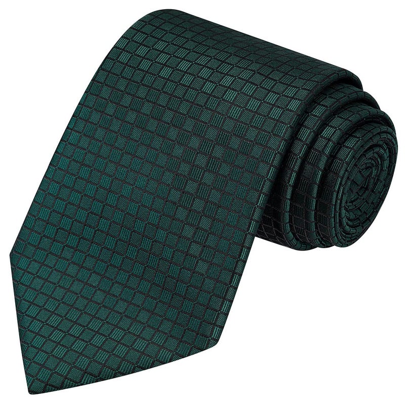 KissTies Mens Necktie 63'' XL Extra Long Tie For Men Hunter Green + Gift Box - Image 1